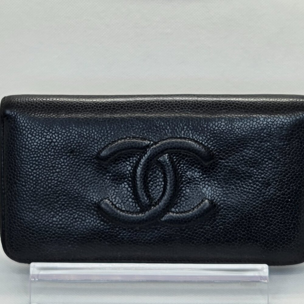 Chanel Timeless Caviar Black Leather Full Zipper Wallet - Picture 2 of 11